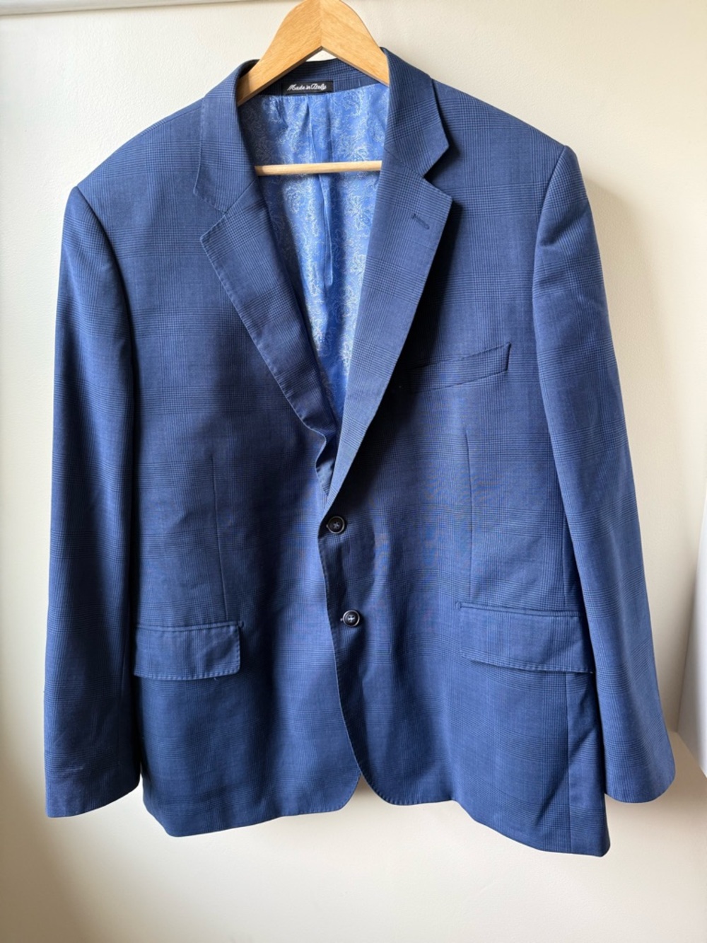 SARTORIA TOSI Italy Handmade Blazer Jacket Plaid Blue Preppy Super 150s Wool 48R - Picture 2 of 10